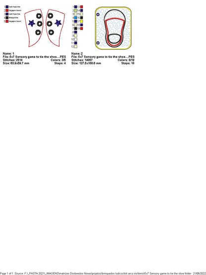 Sensory Game How To Tie a Shoe - ITH Project - Machine Embroidery Design