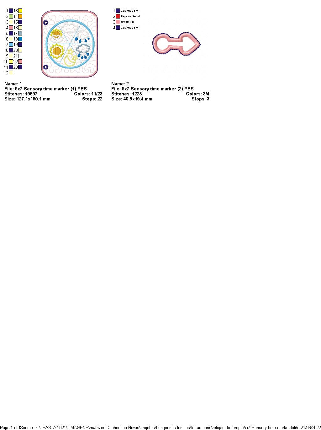 Felt Sensory Weather Clock - ITH Project - Machine Embroidery Design