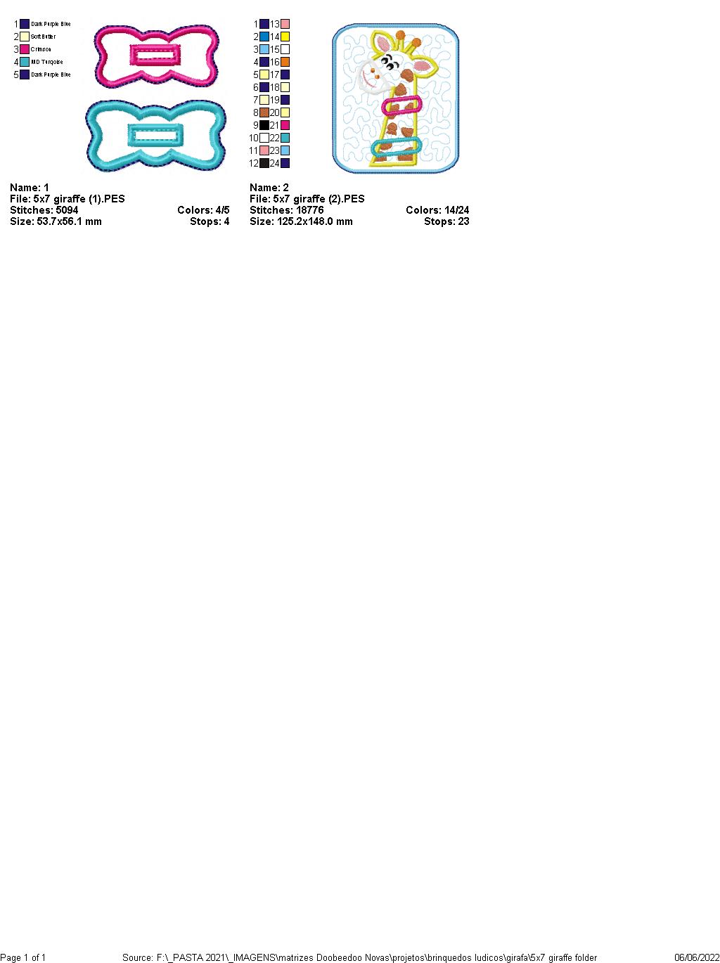 Felt Sensory Games Giraffe - ITH Project - Machine Embroidery Design