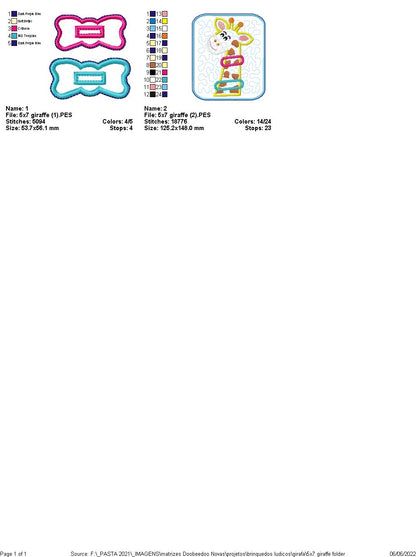 Felt Sensory Games Giraffe - ITH Project - Machine Embroidery Design