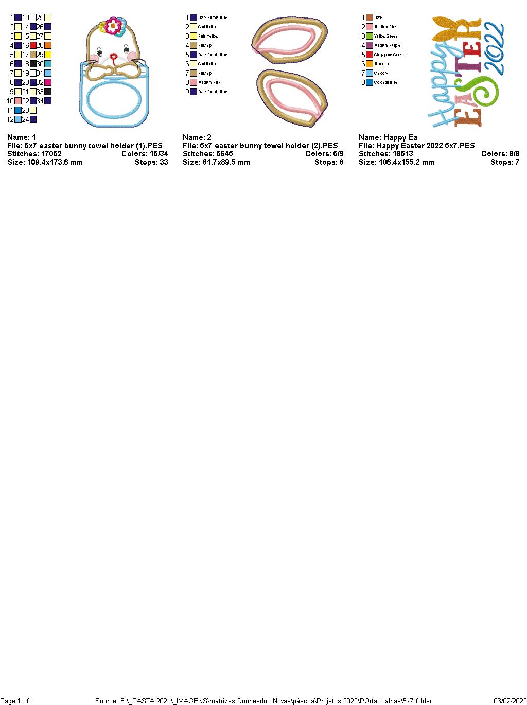 Cute Easter Bunny Dish Cloth Hanger - ITH Project - Machine Embroidery Design