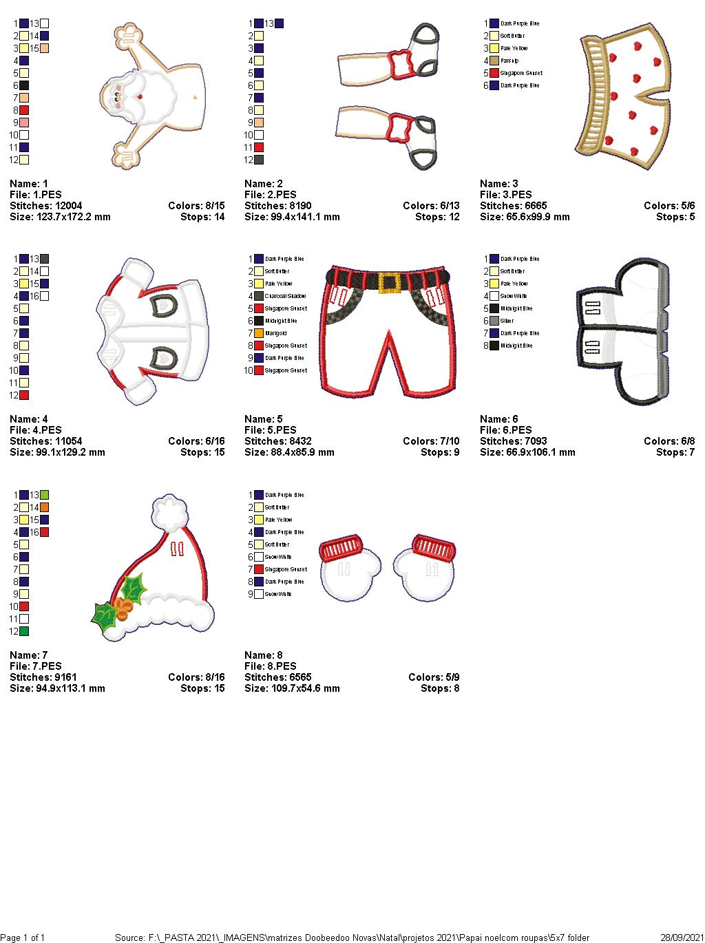 Banner Santa Claus Clothes - ITH Project - Machine Embroidery Design