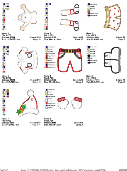 Banner Santa Claus Clothes - ITH Project - Machine Embroidery Design