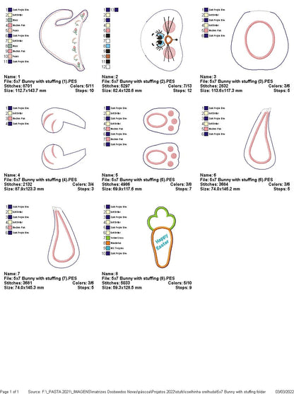 Bunny With Stuffing - ITH Project - Machine Embroidery Design