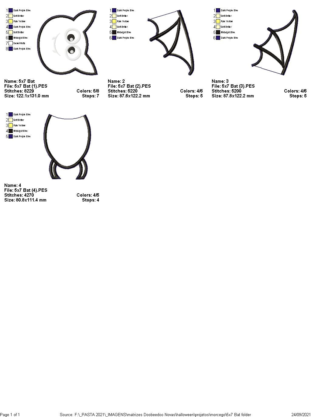 Halloween Bat Boy Ornament - ITH Project - Machine Embroidery Design