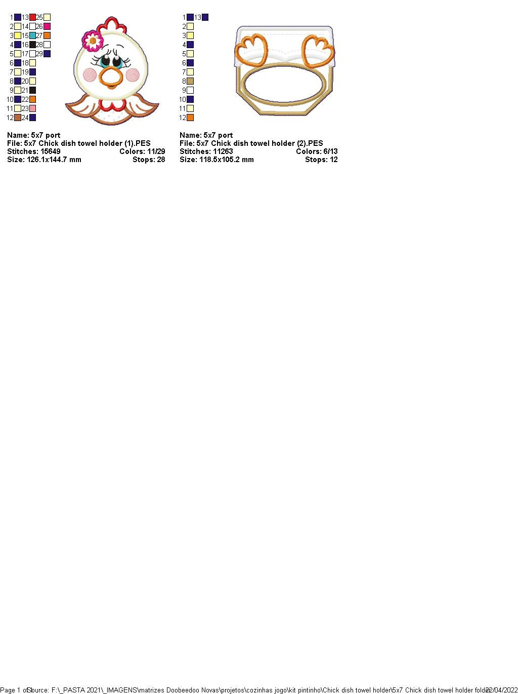 Chick - ITH Project - Machine Embroidery Design