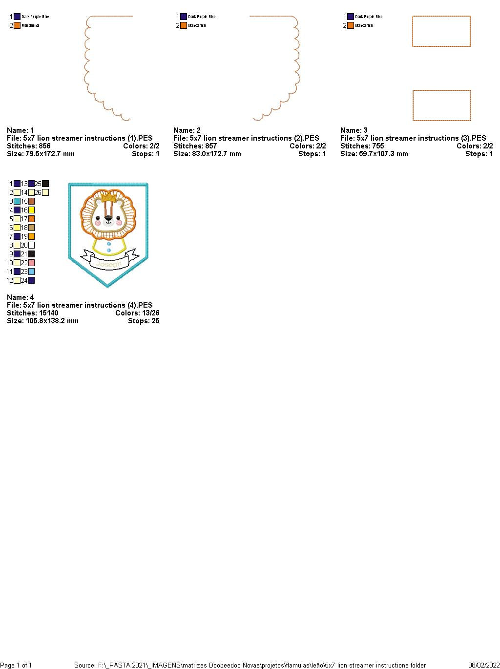 Baby Lion Nursery Flag Decor - ITH Project - Machine Embroidery Design