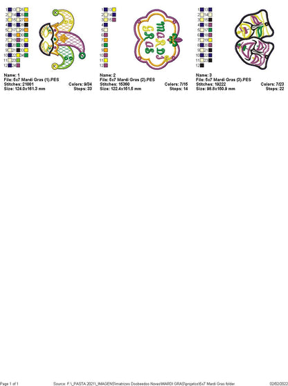 Mardi Gras Door Ornament - ITH Project - Machine Embroidery Design