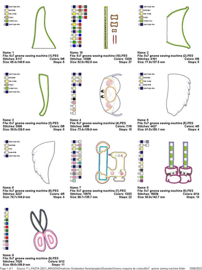 Gnome Sewing Machine - ITH Project - Machine Embroidery Design