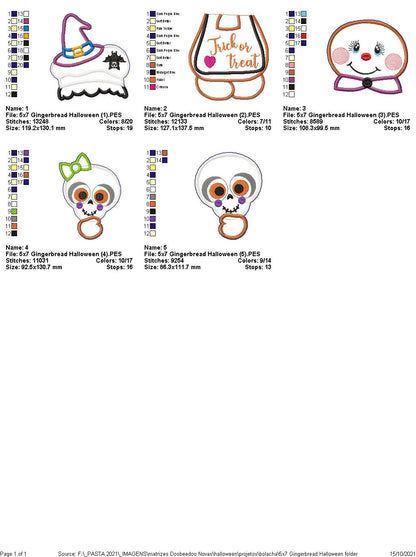 Halloween Gingerbread Ornament - ITH Project - Machine Embroidery Design