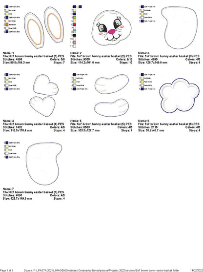 Cute Bunny Easter Basket - ITH Project - Machine Embroidery Design