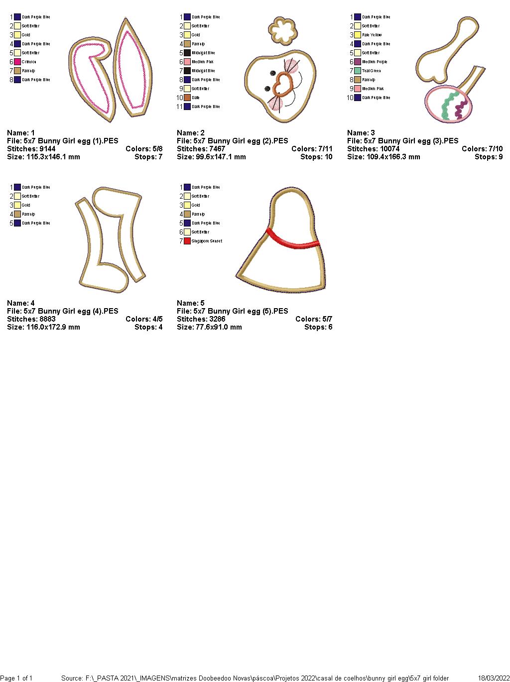 Bunny Girl Holding Easter Egg - ITH Project - Machine Embroidery Design