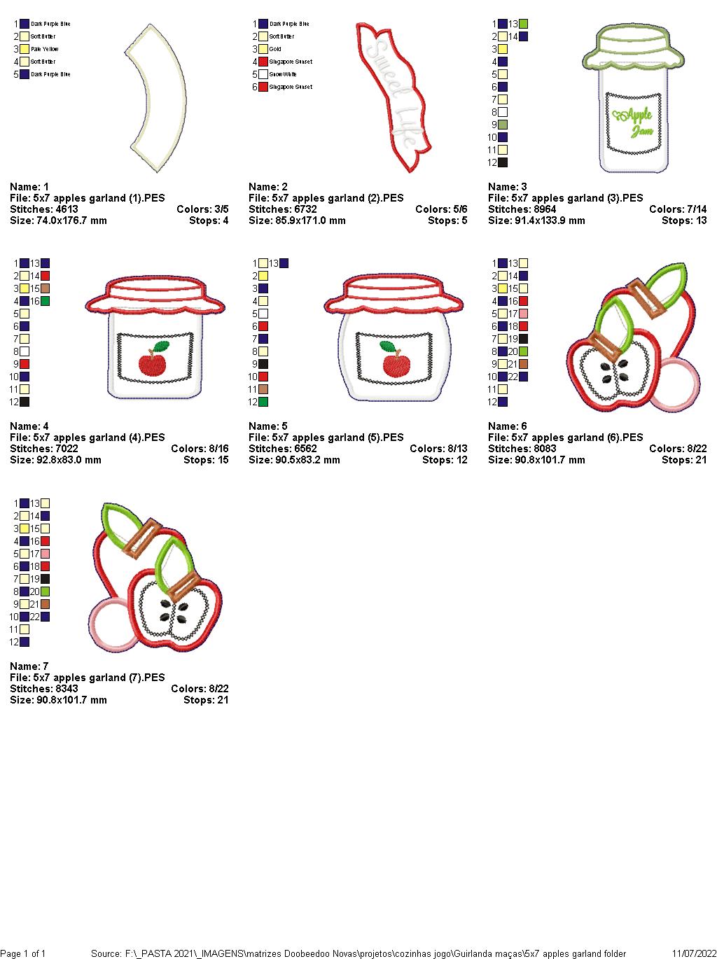 Apples Wreath - ITH Project - Machine Embroidery Design