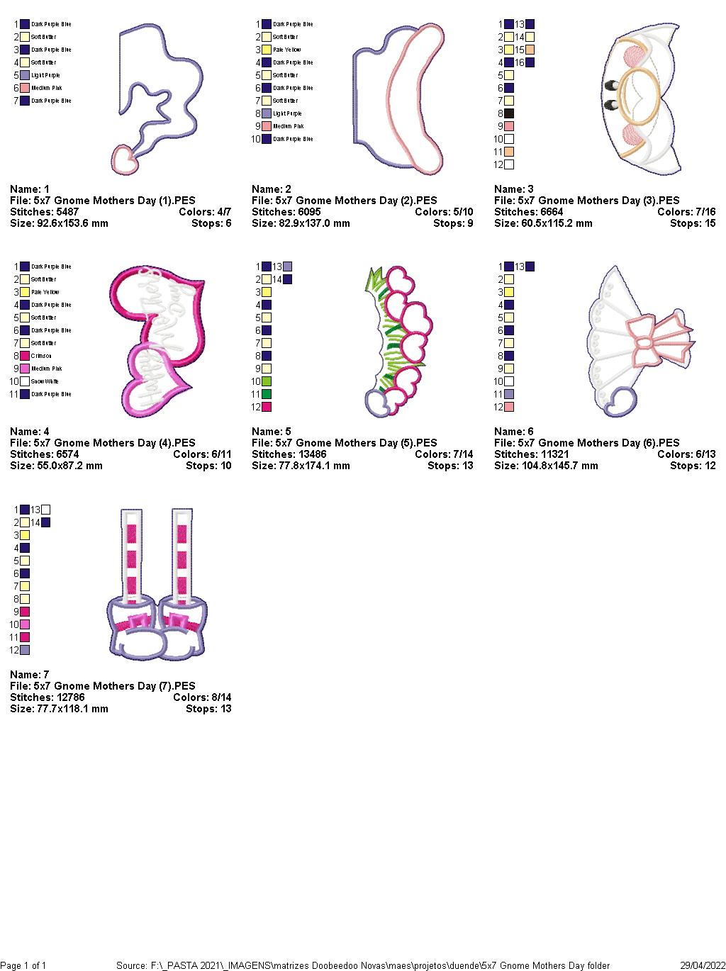 Gnome Mothers Day Ornamen - ITH Project - Machine Embroidery Design