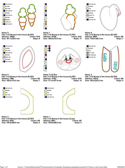 Bunny in the House Door Ornament - ITH Project - Machine Embroidery Design