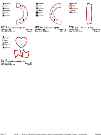 Valentine's Day Wreath - ITH Project - Machine Embroidery Design