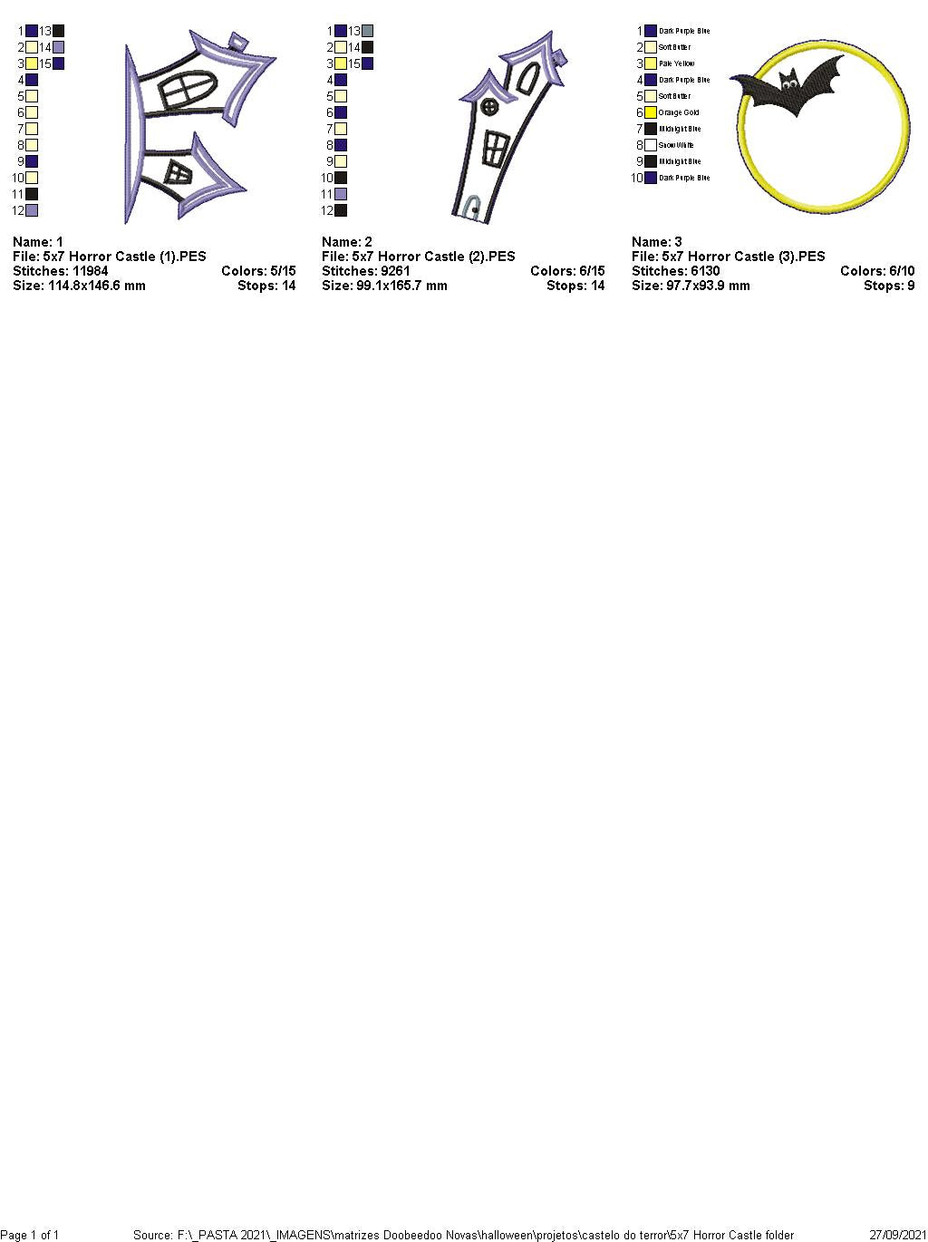 Halloween Horror Castle Door Ornament - ITH Project - Machine Embroidery Design