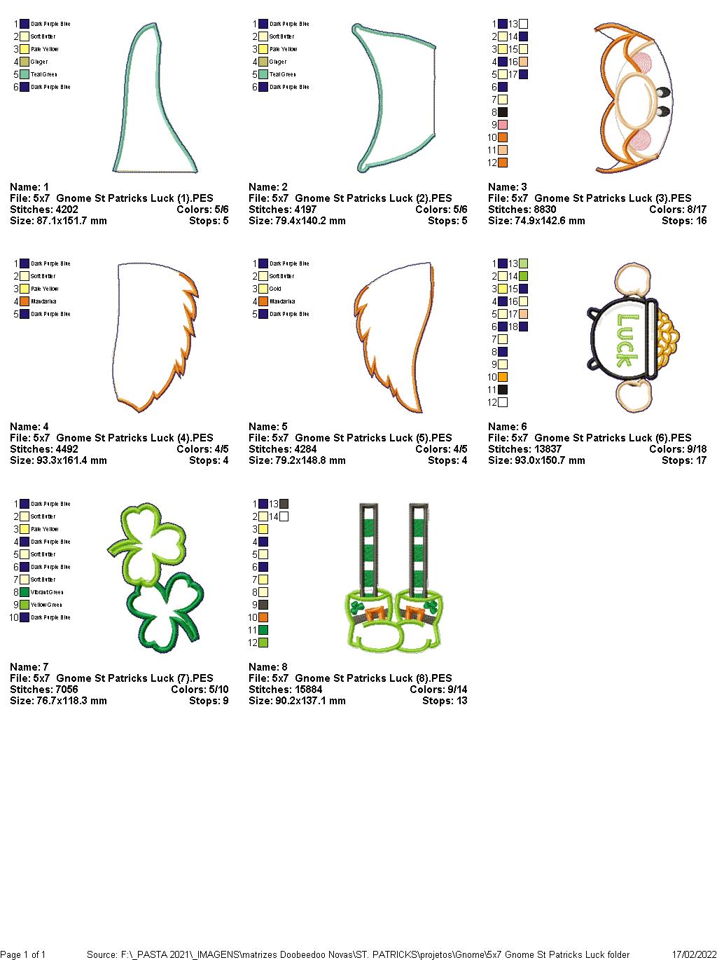 St. Patricks and Mardi Grass Gnomes - ITH Project - Machine Embroidery Design