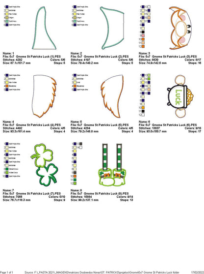 St. Patricks and Mardi Grass Gnomes - ITH Project - Machine Embroidery Design