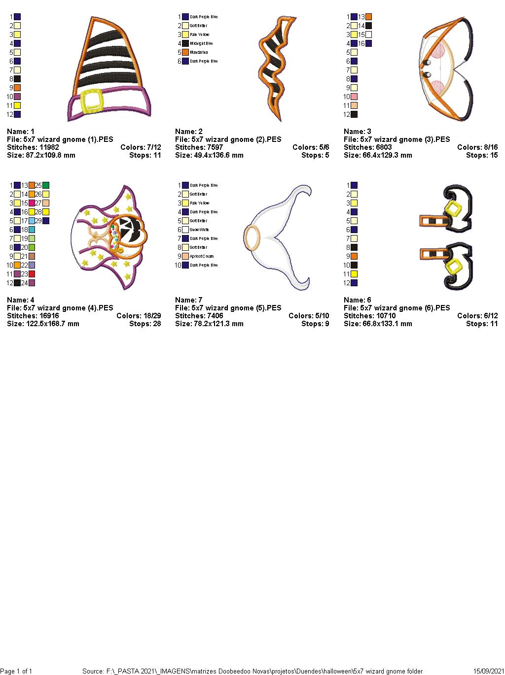 Wizard Gnome Ornament - ITH Project - Machine Embroidery Design