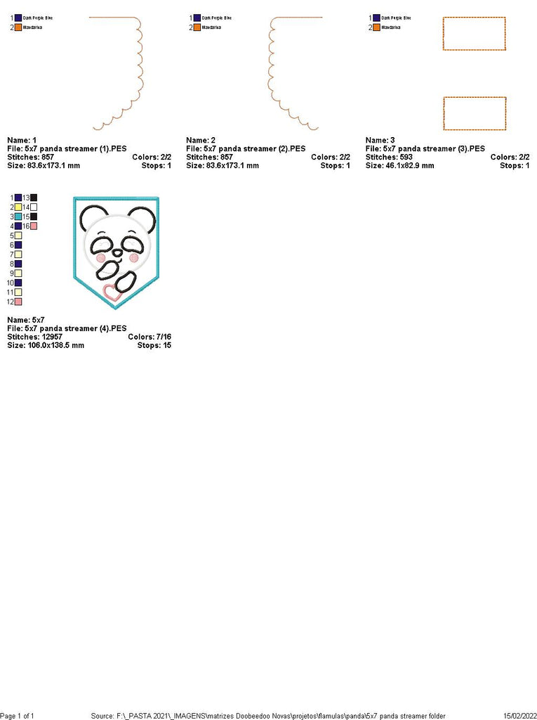 Baby Panda Nursery Flag Decor - ITH Project - Machine Embroidery Design