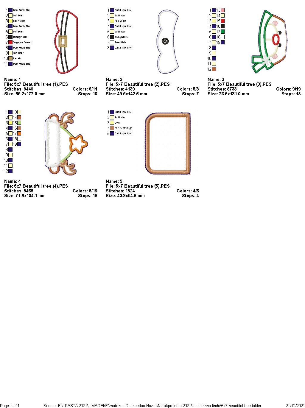 Tree Bear Christmas Vase Ornament - ITH Project - Machine Embroidery Design