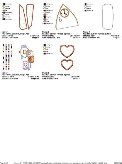 Little House Tea Time Ornament - ITH Project - Machine Embroidery Design