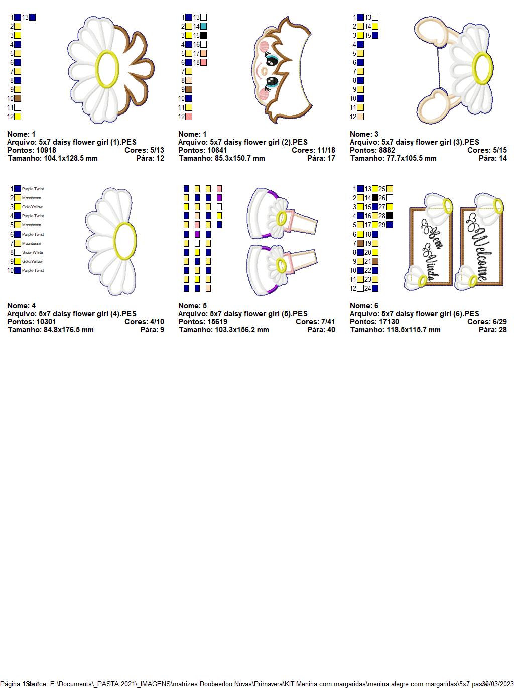 Cheerful Florist Daisy Spring - ITH Project - Machine Embroidery Design