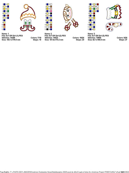 Christmas Elf Girl - ITH Project - Machine Embroidery Design