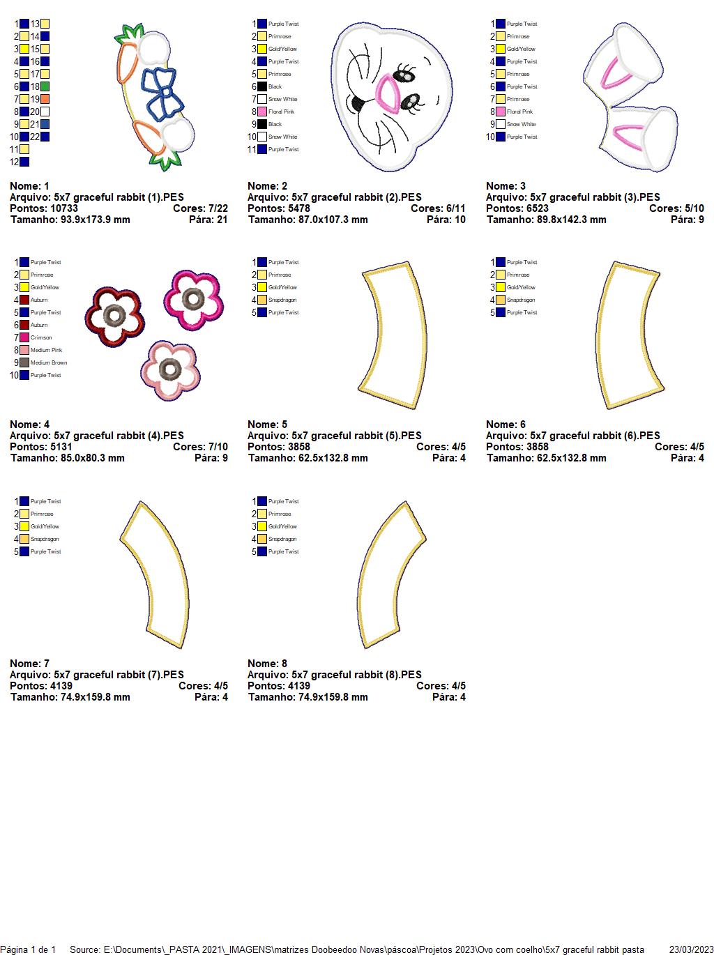 Graceful Rabbit - ITH Project - Machine Embroidery Design