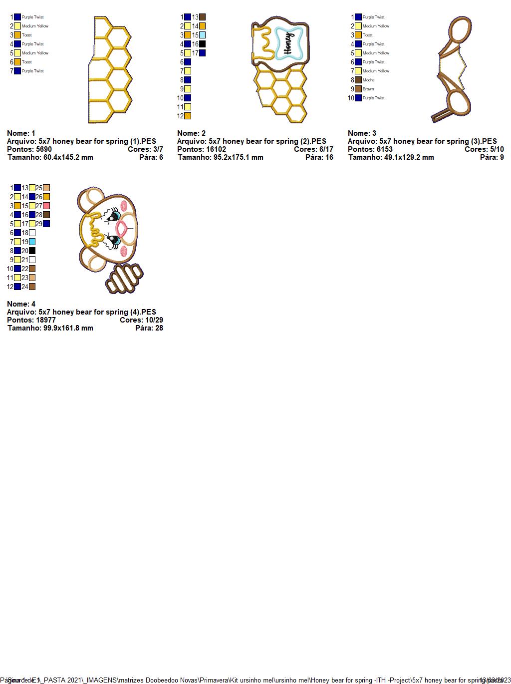 Honey Spring Bear - ITH Project - Machine Embroidery Design