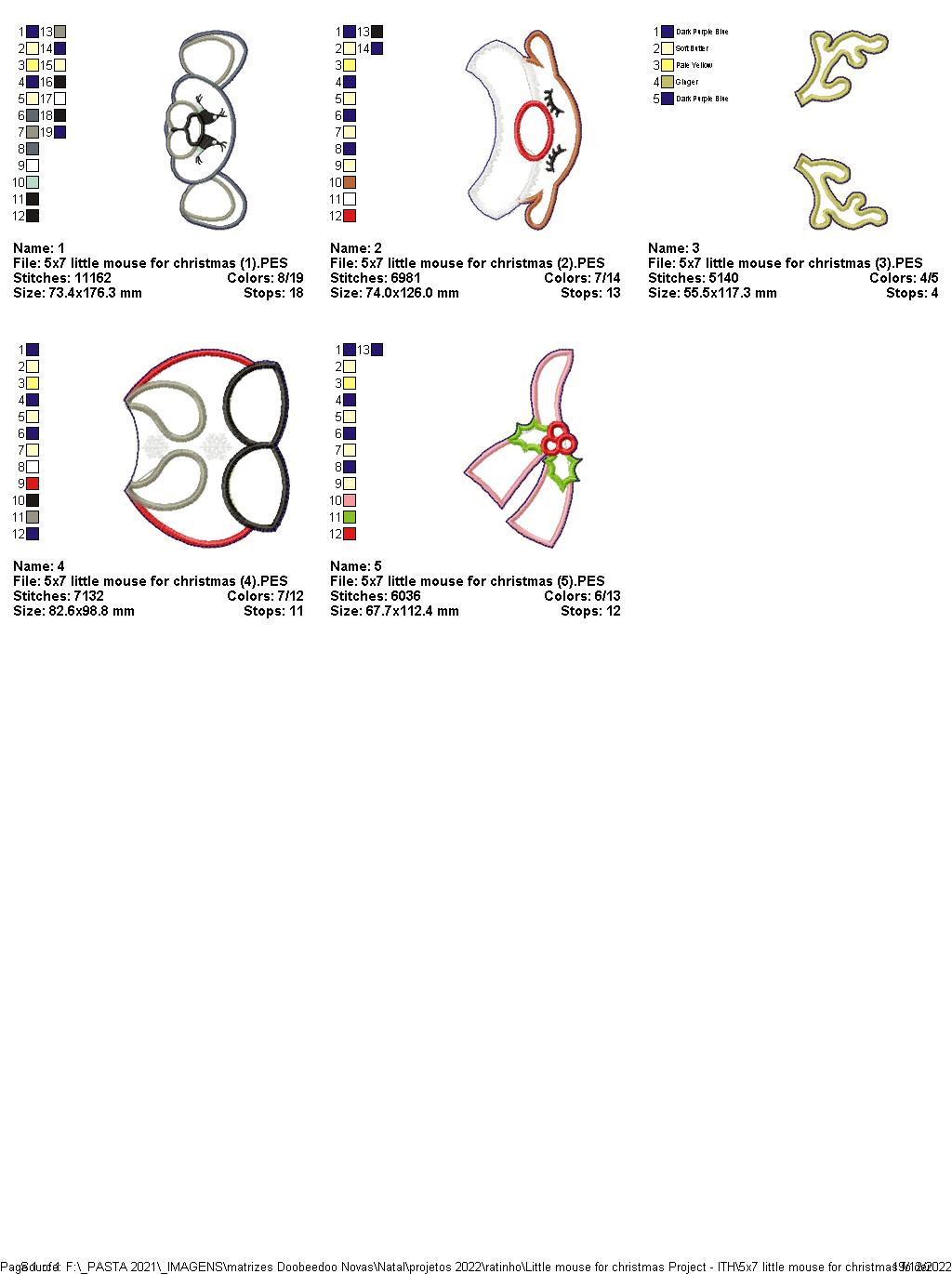 Little Christmas Mouse - ITH Project - Machine Embroidery Design