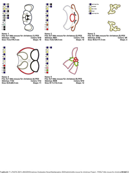 Little Christmas Mouse - ITH Project - Machine Embroidery Design
