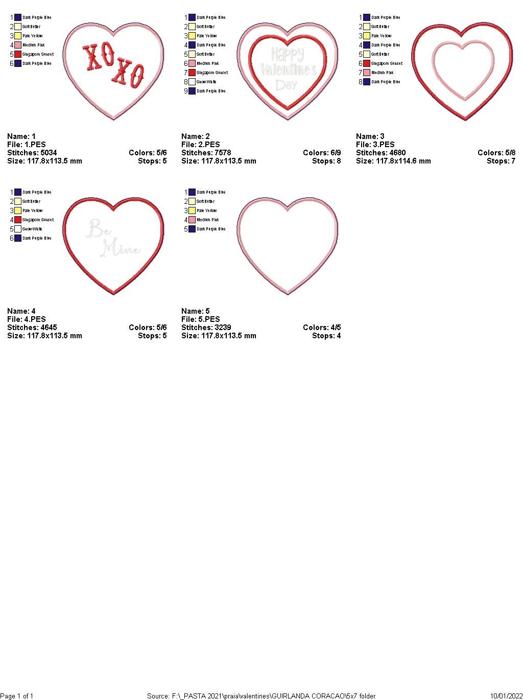 Lots of Hearts Wreath - ITH Project - Machine Embroidery Design