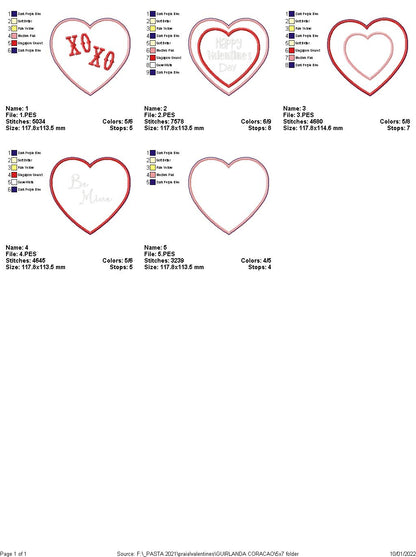 Lots of Hearts Wreath - ITH Project - Machine Embroidery Design