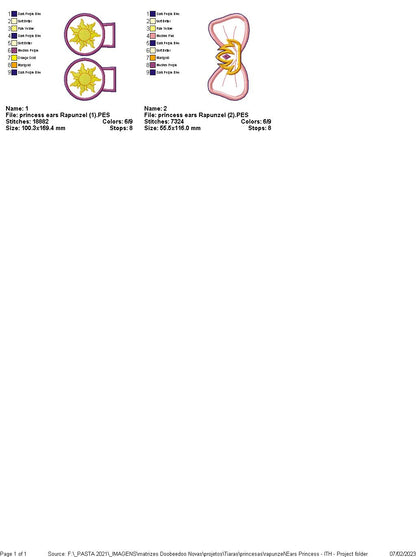 Ears Princess Headband - ITH Project - Machine Embroidery Design