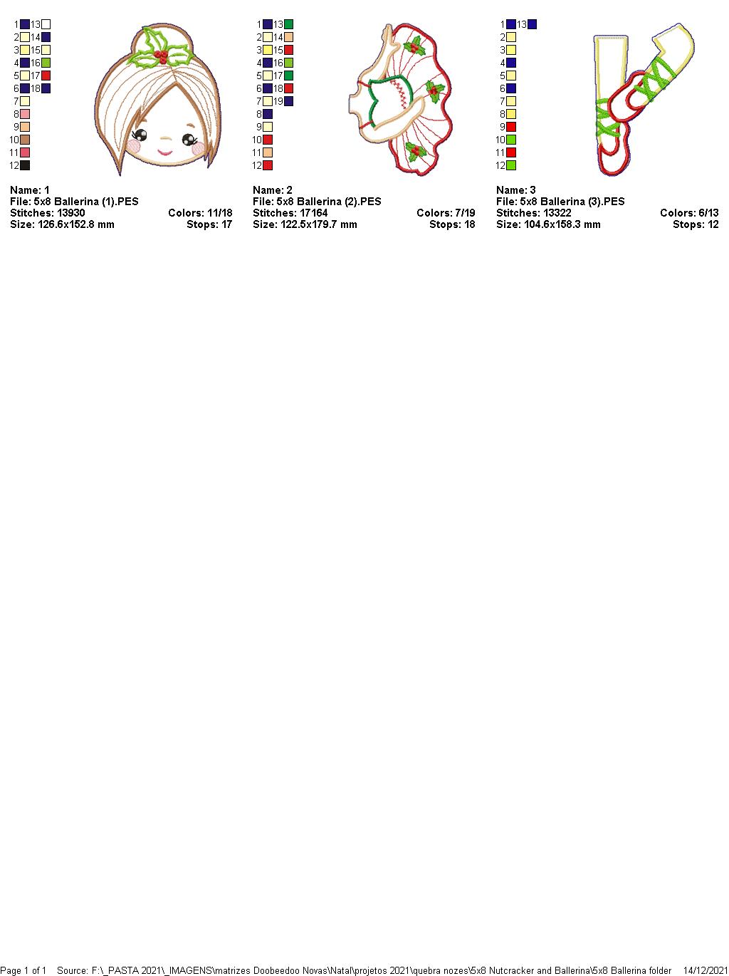 Nutcracker Ballerina Vase Ornament - ITH Project - Machine Embroidery Design