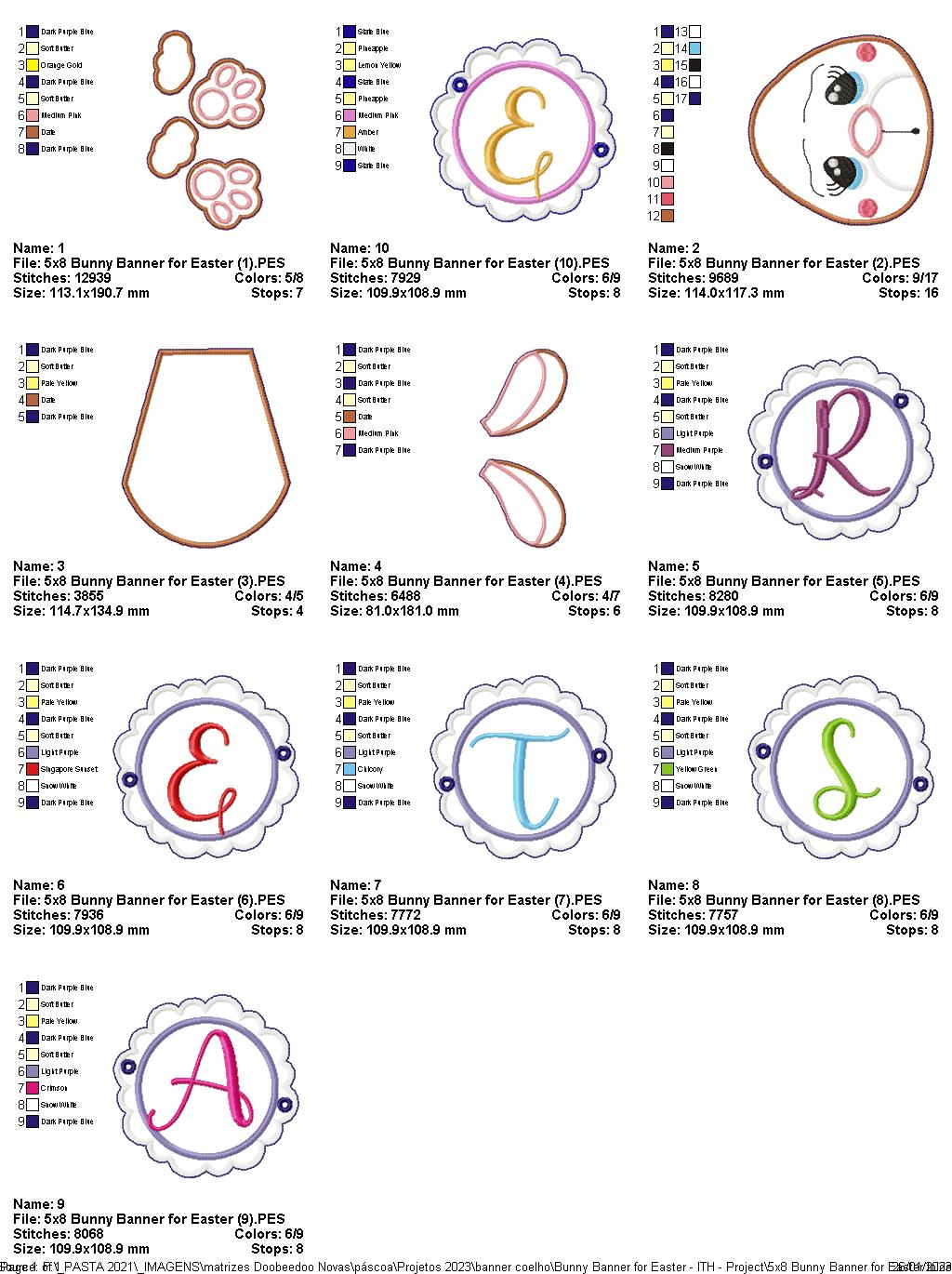 Bunny Banner for Easter - ITH Project - Machine Embroidery Design