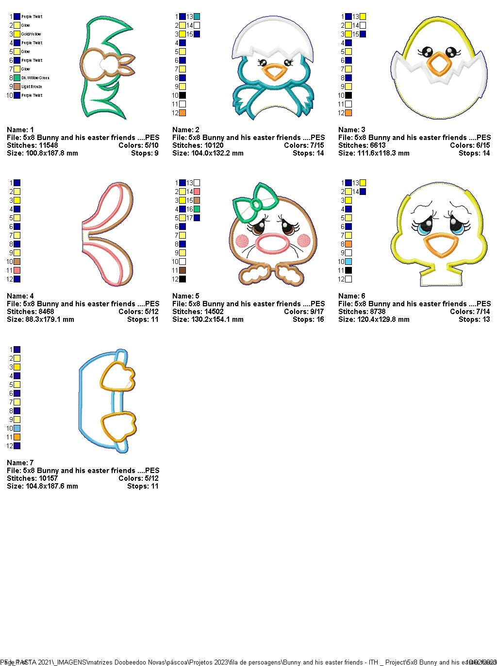 Bunny and his Easter Friends - ITH Project - Machine Embroidery Design