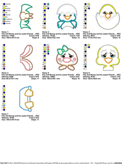 Bunny and his Easter Friends - ITH Project - Machine Embroidery Design