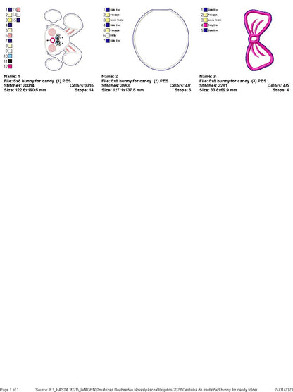 Bunny with Pocket - ITH Project - Machine Embroidery Design