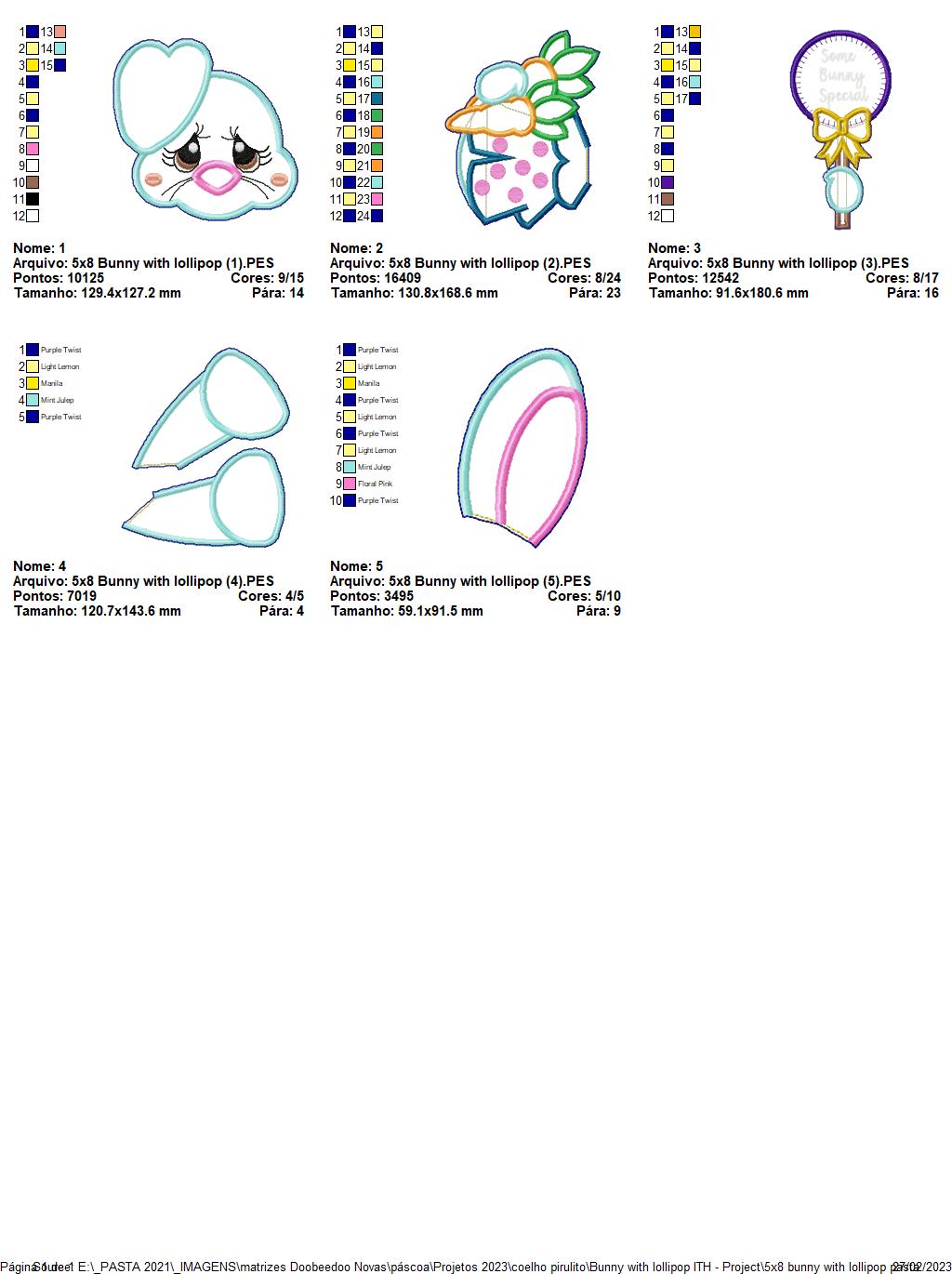 Bunny with Lollipop - ITH Project - Machine Embroidery Design