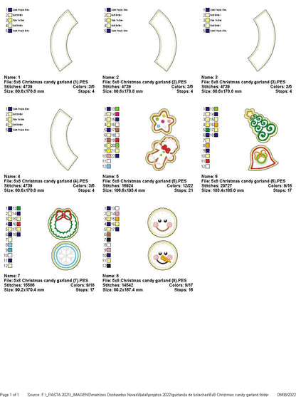 Christmas Elements Wreath Ornament - ITH Project - Machine Embroidery Design