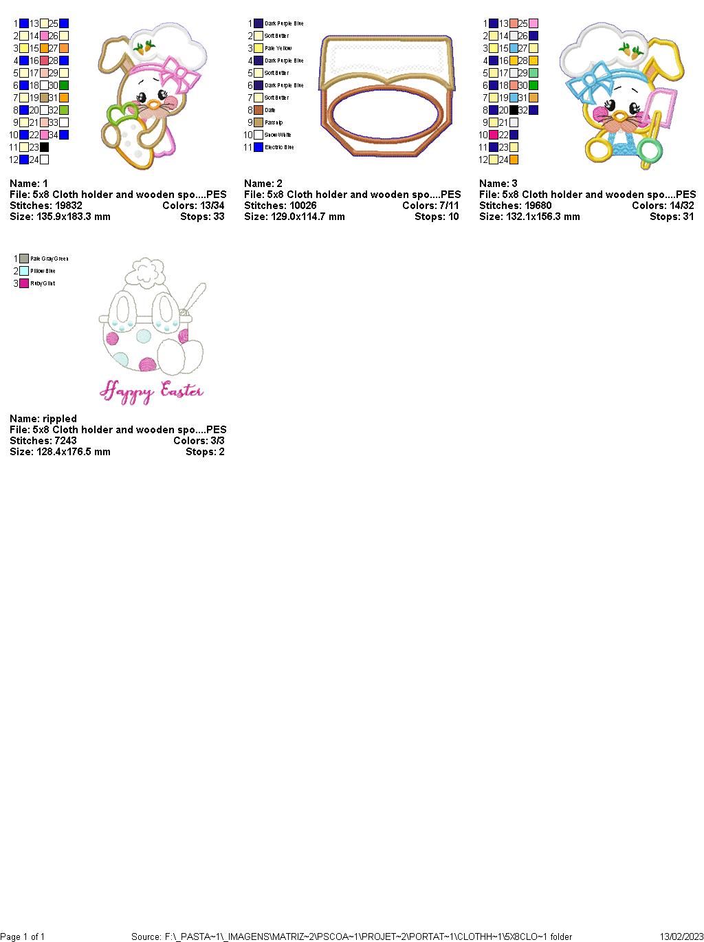 Cooking Rabbits Kitchen Set - ITH Project - Machine Embroidery Design