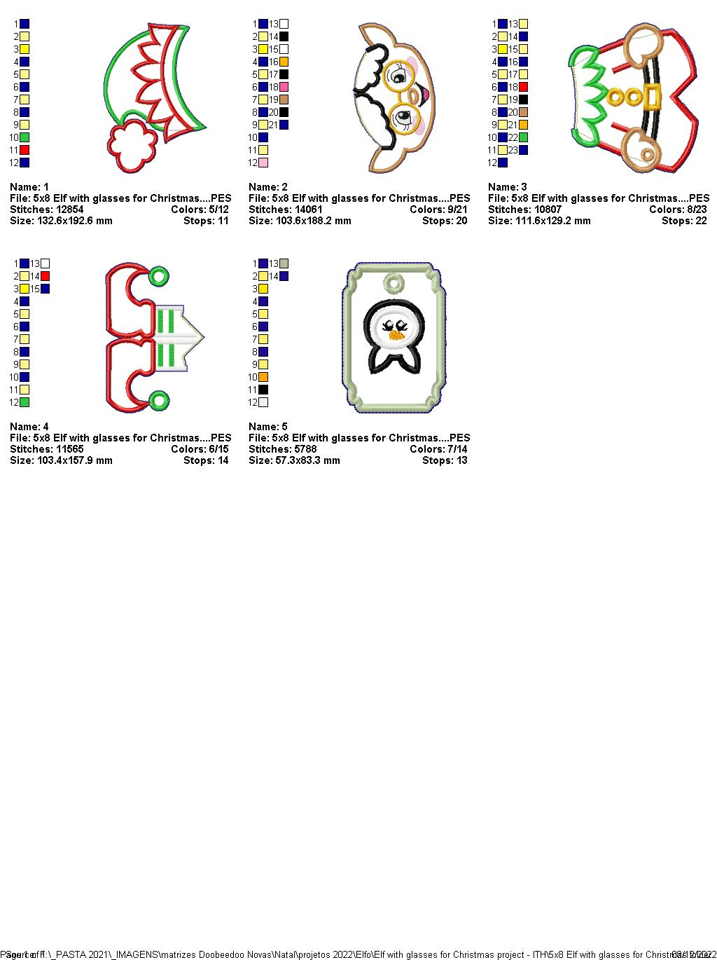 Elf with Glasses - ITH Project - Machine Embroidery Design