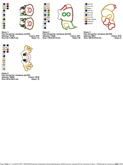 Beautiful Girl for Christmas - ITH Project - Machine Embroidery Design