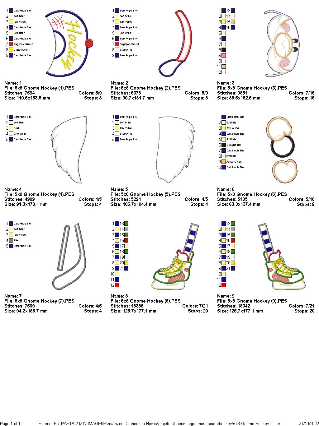 Hockey Gnome - ITH Project - Machine Embroidery Design
