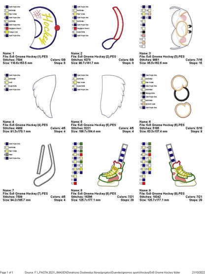 Hockey Gnome - ITH Project - Machine Embroidery Design