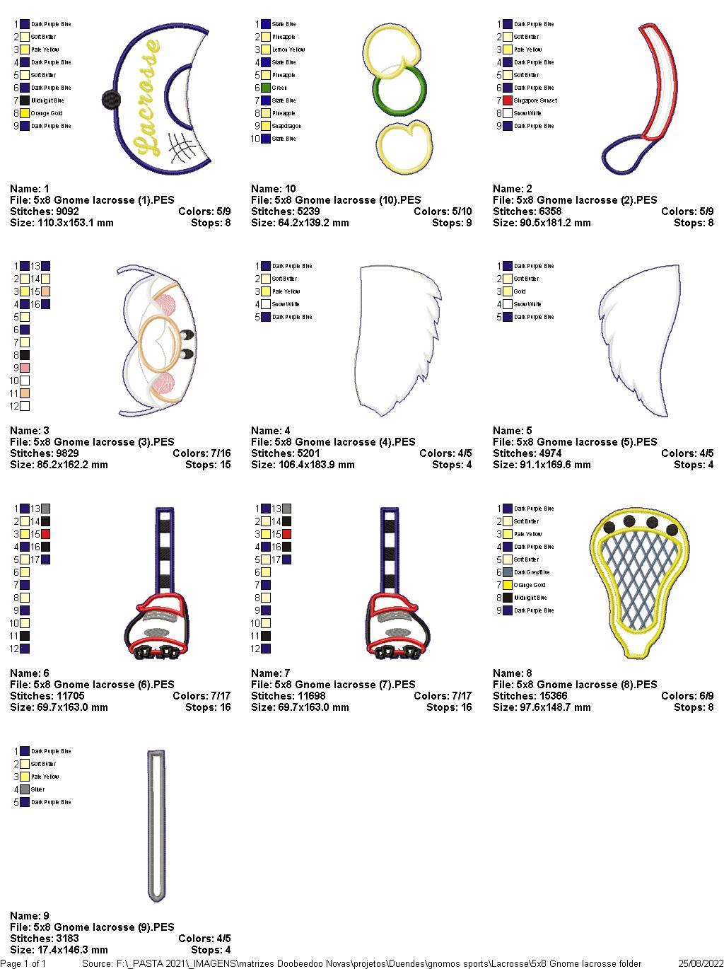 Gnome Lacrosse - ITH Project - Machine Embroidery Design