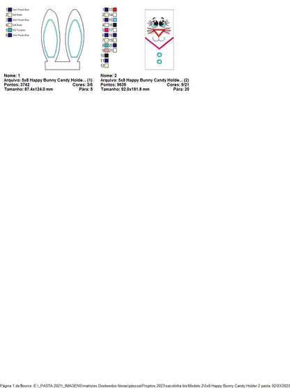 Happy Bunny Candy Bag 2 - ITH Project - Machine Embroidery Design